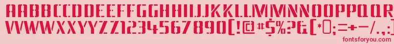 braeside lumberboy-Schriftart – Rote Schriften auf rosa Hintergrund
