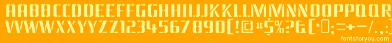 braeside lumberboy Font – Yellow Fonts on Orange Background