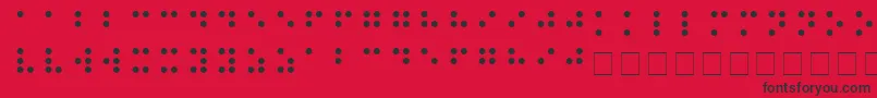 Saiba mais sobre a fonte BRAILLE Fonte BRAILLE – fontes pretas em um fundo vermelho