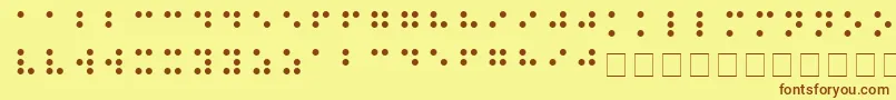 Czcionka BRAILLE – brązowe czcionki na żółtym tle