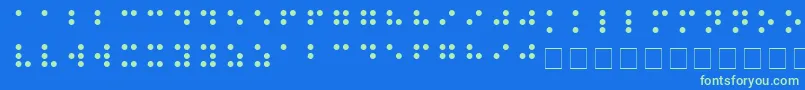 Czcionka BRAILLE – zielone czcionki na niebieskim tle