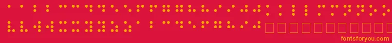 BRAILLE Font – Orange Fonts on Red Background
