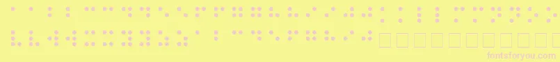 BRAILLE-Schriftart – Rosa Schriften auf gelbem Hintergrund