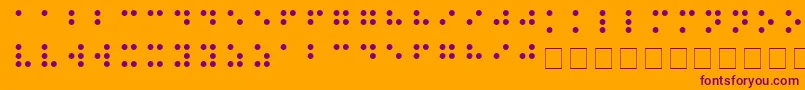 BRAILLE-Schriftart – Violette Schriften auf orangefarbenem Hintergrund