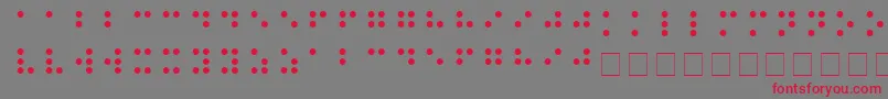 BRAILLEフォントについての詳細 フォントBRAILLE – 赤い文字の灰色の背景