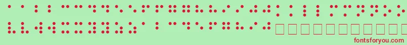 BRAILLE Font – Red Fonts on Green Background