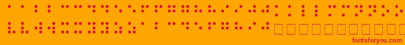Saiba mais sobre a fonte BRAILLE Fonte BRAILLE – fontes vermelhas em um fundo laranja