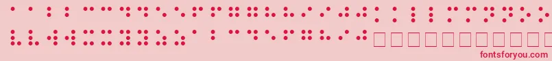 フォントBRAILLE – ピンクの背景に赤い文字