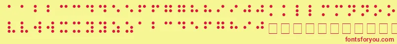 BRAILLE-Schriftart – Rote Schriften auf gelbem Hintergrund