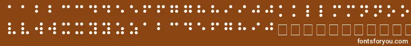 BRAILLE-fontti – valkoiset fontit ruskealla taustalla