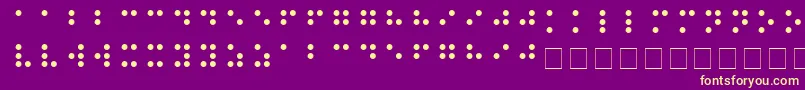 フォントBRAILLE – 紫の背景に黄色のフォント