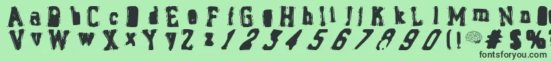 brain stew Font – Black Fonts on Green Background