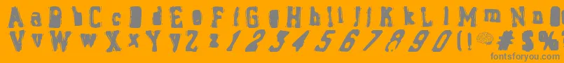 brain stew Font – Gray Fonts on Orange Background