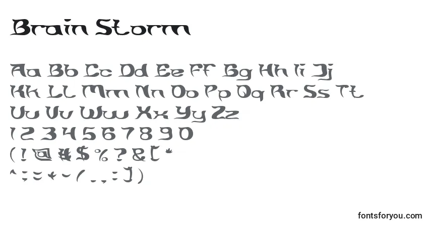 Schriftart Brain Storm – Alphabet, Zahlen, spezielle Symbole