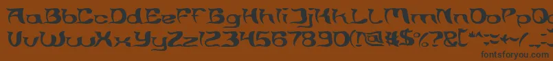 フォントBrain Storm – 黒い文字が茶色の背景にあります