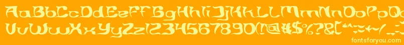 Brain Storm Font – Yellow Fonts on Orange Background