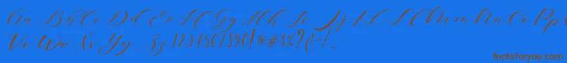 Brainlove Dafont-Schriftart – Braune Schriften auf blauem Hintergrund