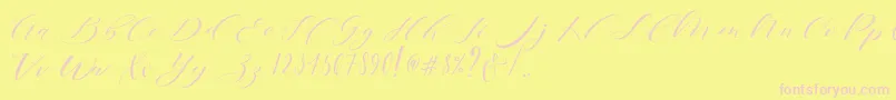 Brainlove Dafont-Schriftart – Rosa Schriften auf gelbem Hintergrund