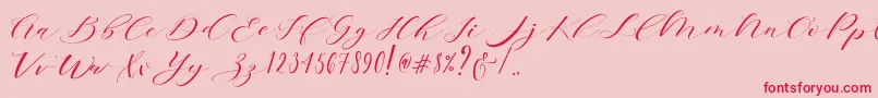 Brainlove Dafont-Schriftart – Rote Schriften auf rosa Hintergrund