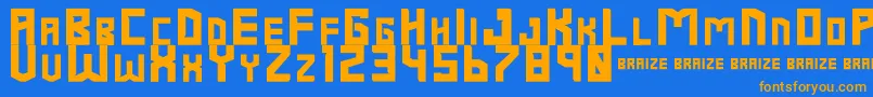 Braize Demo Font – Orange Fonts on Blue Background