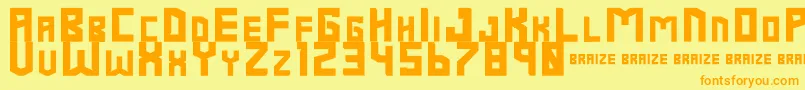 Braize Demo Font – Orange Fonts on Yellow Background