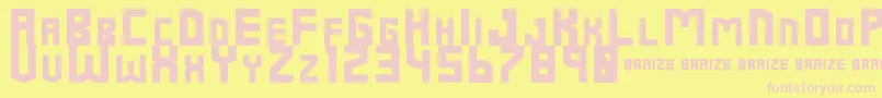 Braize Demo-Schriftart – Rosa Schriften auf gelbem Hintergrund