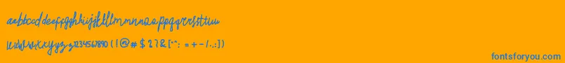 Więcej informacji o czcionce Brajandala Czcionka Brajandala – niebieskie czcionki na pomarańczowym tle