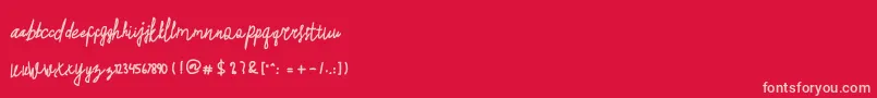 Fonte Brajandala – fontes rosa em um fundo vermelho