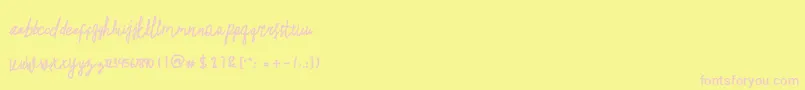 Brajandala Font – Pink Fonts on Yellow Background