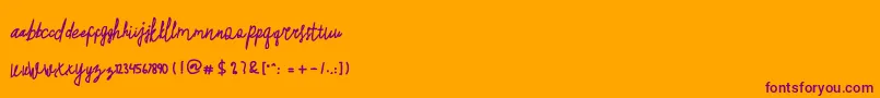 Brajandala Font – Purple Fonts on Orange Background