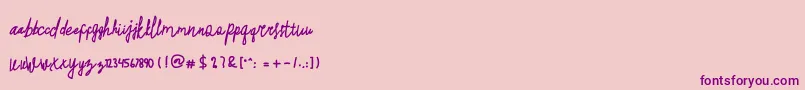 Brajandala Font – Purple Fonts on Pink Background