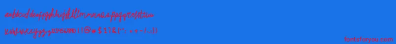 Brajandala Font – Red Fonts on Blue Background