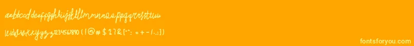 Brajandala Font – Yellow Fonts on Orange Background