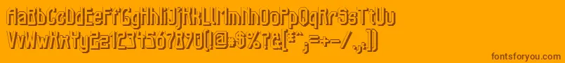 ElbTunnelSchatten-Schriftart – Braune Schriften auf orangefarbenem Hintergrund