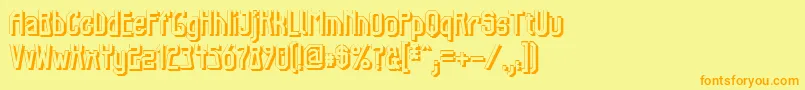 ElbTunnelSchatten-Schriftart – Orangefarbene Schriften auf gelbem Hintergrund