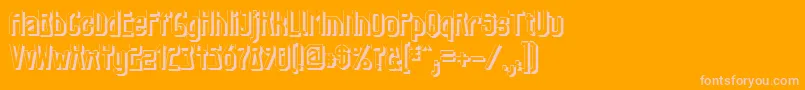 ElbTunnelSchatten-Schriftart – Rosa Schriften auf orangefarbenem Hintergrund