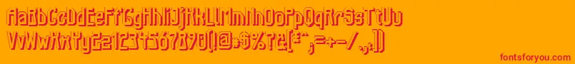 ElbTunnelSchatten-Schriftart – Rote Schriften auf orangefarbenem Hintergrund