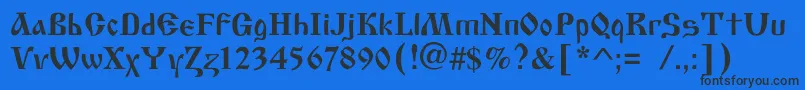 Oldscriptc Font – Black Fonts on Blue Background