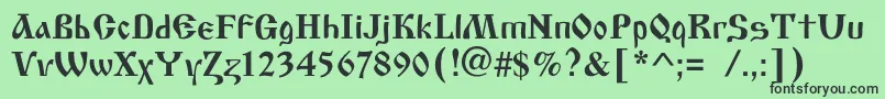 Oldscriptc Font – Black Fonts on Green Background