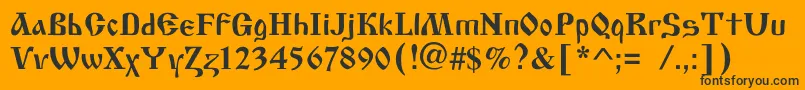 Oldscriptc Font – Black Fonts on Orange Background