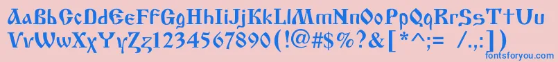 Oldscriptc Font – Blue Fonts on Pink Background