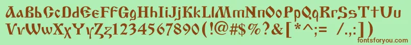 Oldscriptc Font – Brown Fonts on Green Background