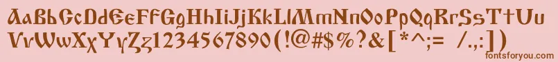 Oldscriptc Font – Brown Fonts on Pink Background