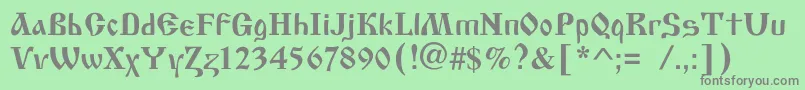 フォントOldscriptc – 緑の背景に灰色の文字