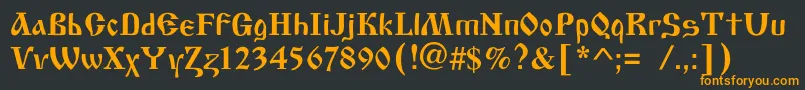 フォントOldscriptc – 黒い背景にオレンジの文字