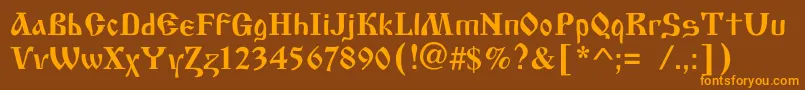 Oldscriptc Font – Orange Fonts on Brown Background