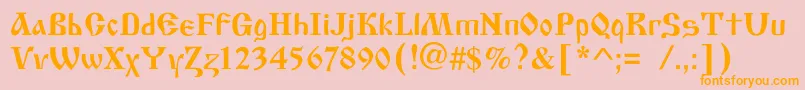 Oldscriptc Font – Orange Fonts on Pink Background