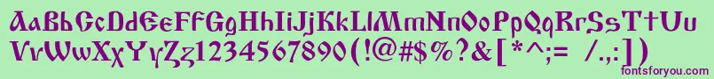 Oldscriptc Font – Purple Fonts on Green Background