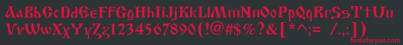 Oldscriptc Font – Red Fonts on Black Background