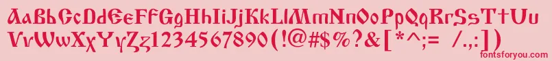 Oldscriptc Font – Red Fonts on Pink Background